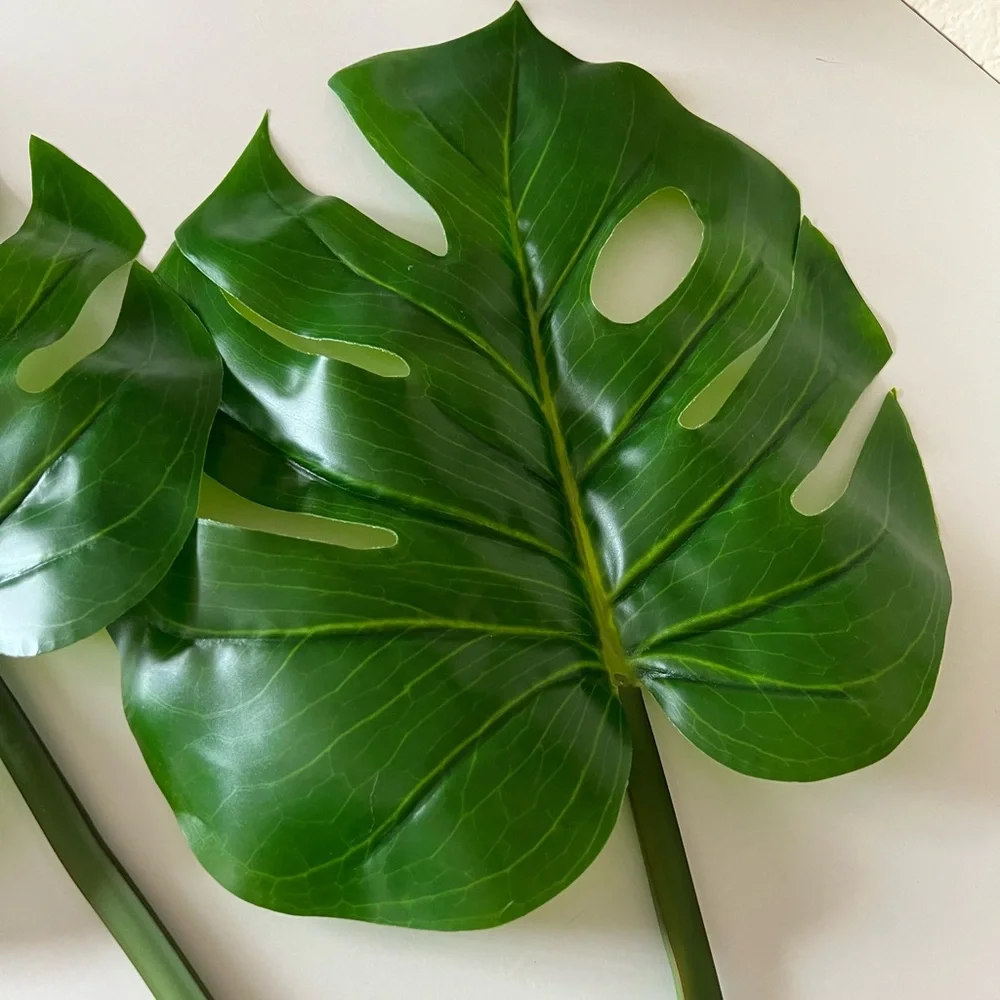 NEW 🌿 Monstera Leaves 1 Pair of REALISTIC Extra Large Faux leaves 31”x 11”
